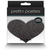 NS Novelties Pretty Glitter Hearts Shape Nipple Pasties 2 Pair